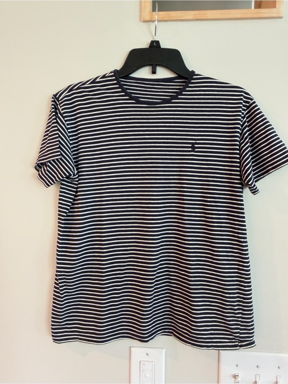 Polo by Ralph Lauren Blue & White Striped Crewneck Tee